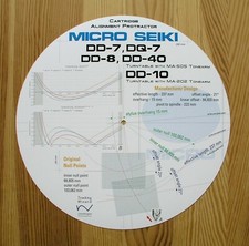 Micro Seiki DD-7/8/10/40  DQ-7 Custom Designed Tonearm Alignment Protractor