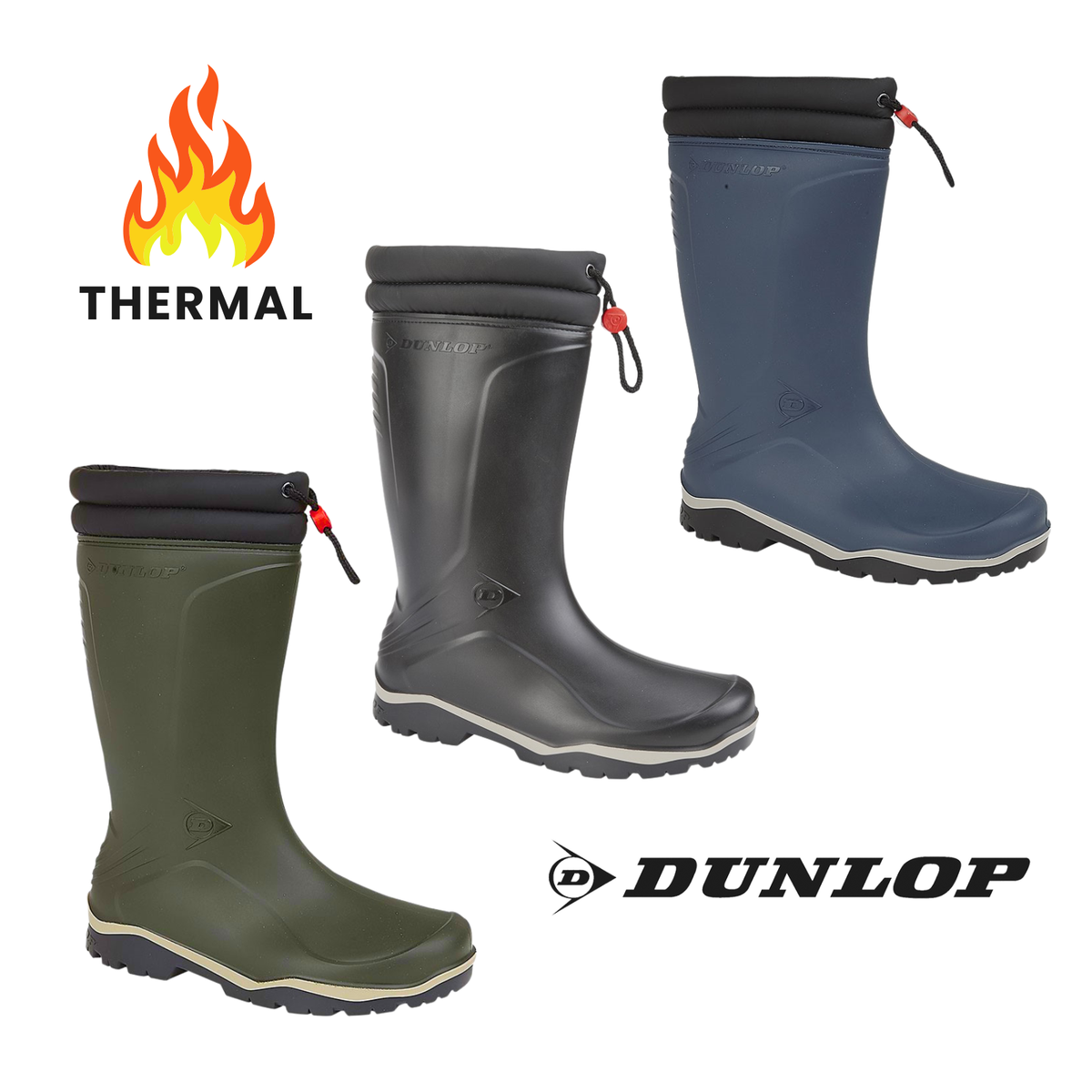 Mens Dunlop Thermal Boots Wellingtons Winter Snow Blizzard Ladies Fleece  Lined