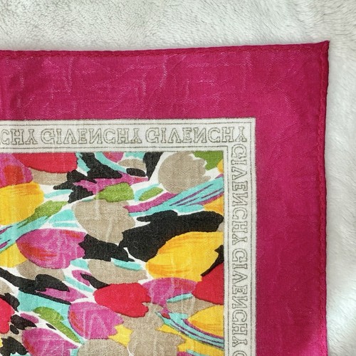 Vintage Givenchy Multicolored Scarf Handkerchief NEW Made In Japan 48x48 CM - Picture 9 of 10