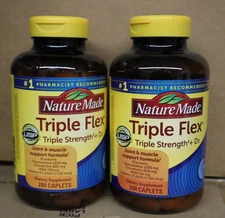 (2) Nature Made Triple Flex Triple Strength + D3, 200 Caplets EXP: 07/2026