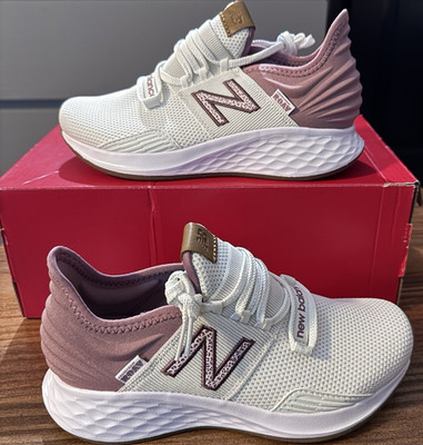 New Balance Fresh Foam Roav WROAVRL1 Unisex White/Pink Solid Mesh Lace-Up