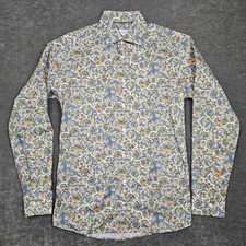 Eton Shirt Mens 15.5 39 Multicolor Floral Slim Fit Cotton Dress Long Sleeve