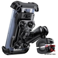 Motorcycle Phone Mount Holder with Dual Vibration Dampener Black