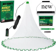 American Pro Cast Net - 4ft/6ft/8ft/10ft/12ft - 3/8" Mesh - Real Lead 1-lbs/ft