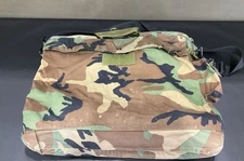 GENUINE US MILITARY WOODLAND CAMOUFLAGE FLYERS HELMET BAGS. DURABLE MADE IN USA.