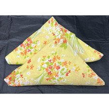 Vintage Burlington Daisy Flower Bouquets Twin Sheet Set Flat Fitted Yellow 2 PC