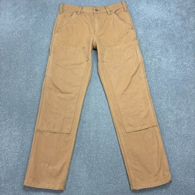 Carhartt Trousers Adult 30x30 Tan Double Knee Work Wear Carpenter 90s Pant Men*