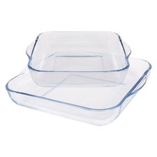 2 Pack Square Glass Oven Dish Set - 2 Sizes