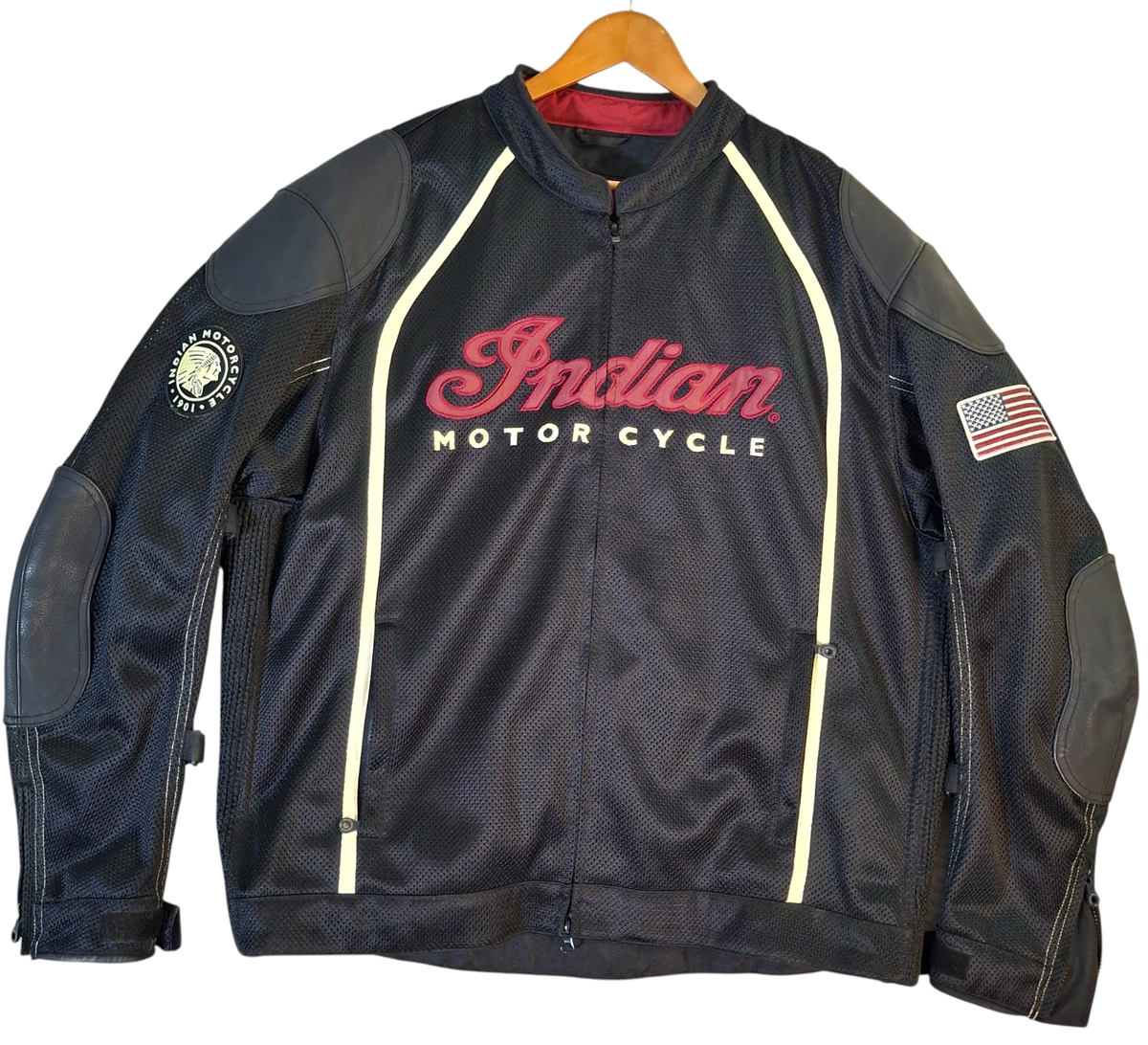 Indian Motorcycle Jacket Men's 3XL Black Mesh Breathable Padded