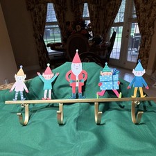 Christmas 18  x8  Stocking or Towel Hanger Santa and Elves