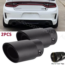 2PCS For Dodge Charger 2006+ Exhaust Pipe Tip Rear Tail Throat Muffler Tailpipe