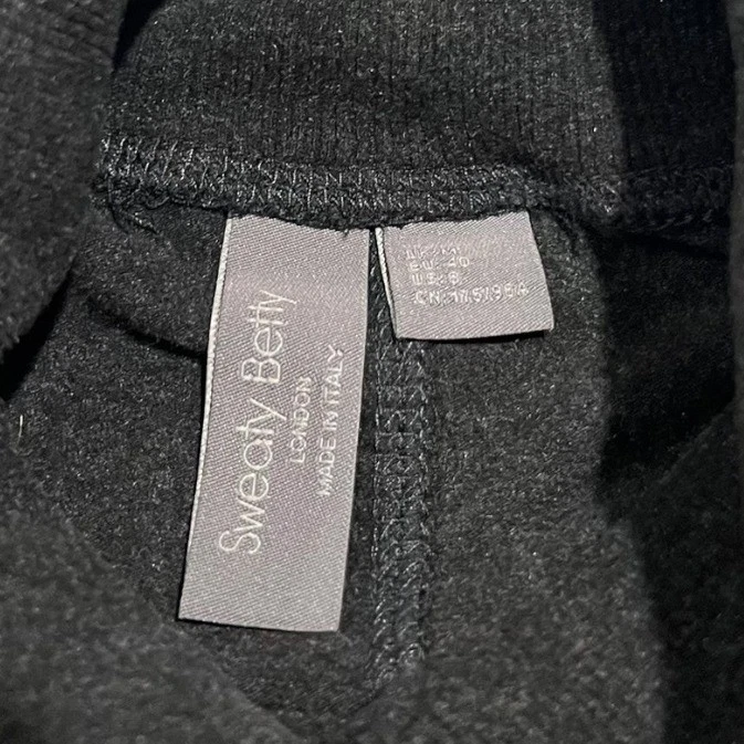 Sweaty Betty 女式黑色短高领套衫上衣 US 8 抽绳下摆 — 第 2/4 张图片