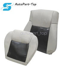 Fits 2006-10 Jeep Commander Driver Perforated Leather Seat Cover 2-Tone Gray Car