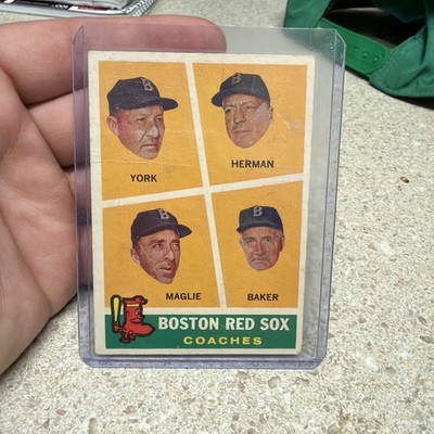 1960 Topps #456 Red Sox Coaches York Herman Maglie Baker Boston BASEBALL Card 4A