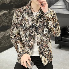 Luxury Men Jacket Fashion Slim Fit Casual Trendy Streetwear High Street Coat