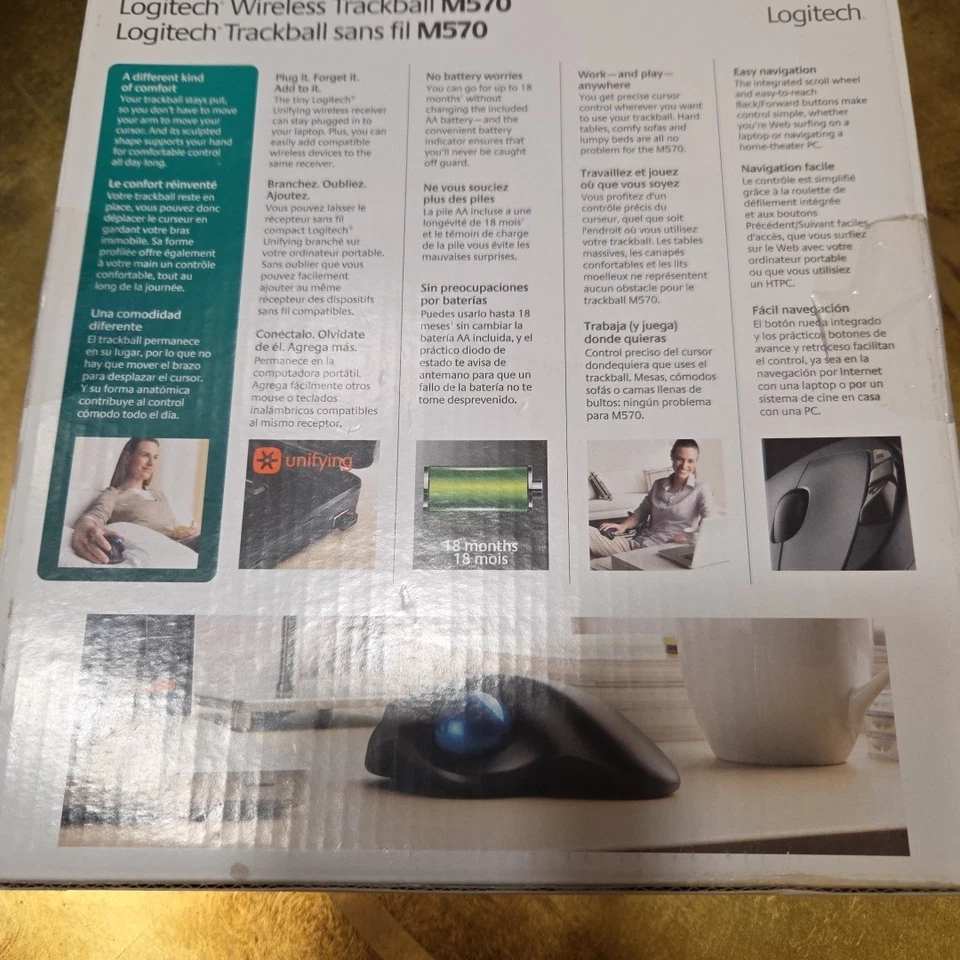 Logitech M570 Wireless Trackball Mouse - New in Box - Image 4 of 4