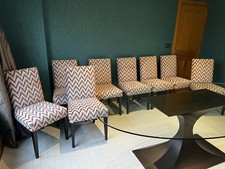 Fabric Upholster Chairs Set of 8 Dining Chairs