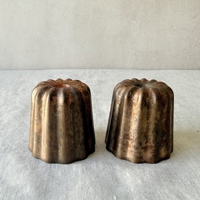 Matfer Bourgeat Copper Canele Molds Tin Lined 2  Set of 2 French