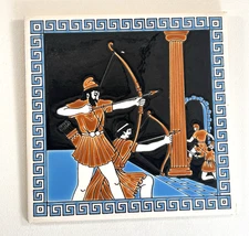Greek Mythology Handmade Ceramic Tile 6x6 NIARCHOS Hellas Hand Made Tile Greek