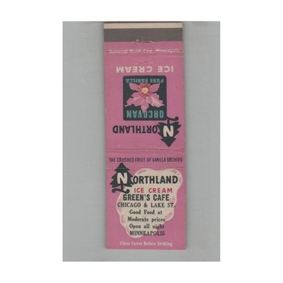 Matchbook Cover Northland Ice Cream Green's Cafe Minneapolis MN