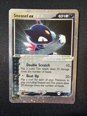Sneasel ex Ultra Rare Holo 103/109 EX Ruby & Sapphire Pokémon 2003 Ungraded LP