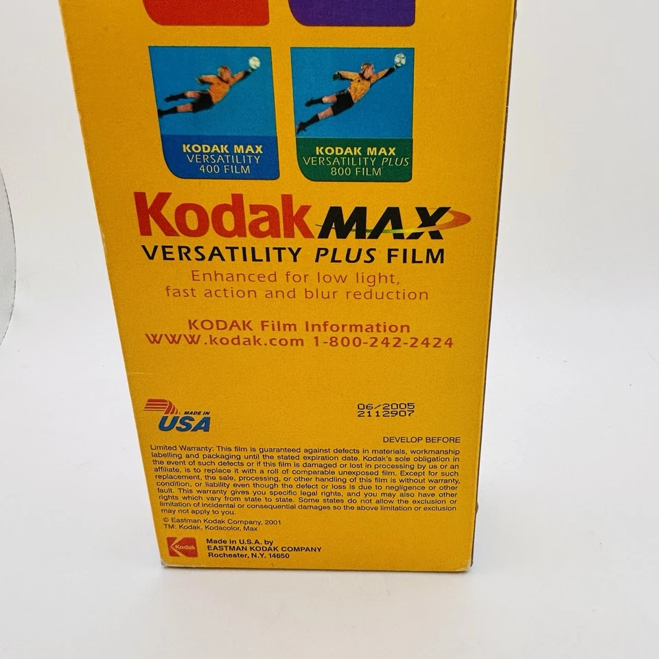 Kodak Max Versatility 400 iso 35mm film 6 rolls - 168 Exposures Exp 06/2005 NIB - Image 4 of 4