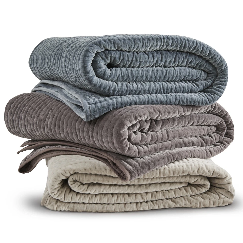 Juego de cama colcha edredón edredón 3 piezas cosido a mano juego de edredón de terciopelo Foto 3 de 3