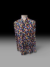 90s Marithe Francois Girbaud Multicolor Long Sleeve Shirt S Vintage USA Made
