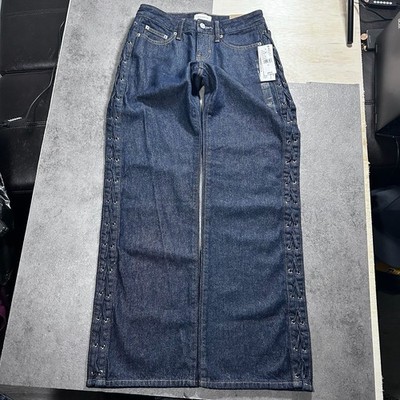 PacSun Zoe Low Rise Girlfriend Lace-Up Side Detail Jeans