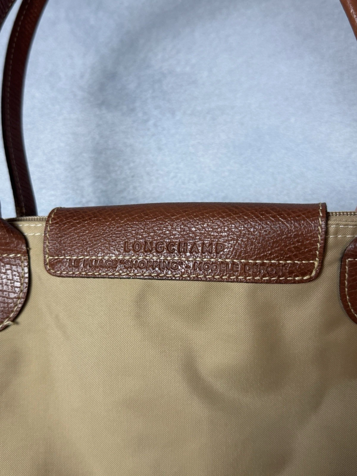 Borsa a mano Longchamp Le Pliage borsa a mano nylon beige shopper