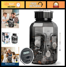 X-Large Digital Coin Counting Bank with LCD Counter, 2.4L Capacity, Coin Jar for