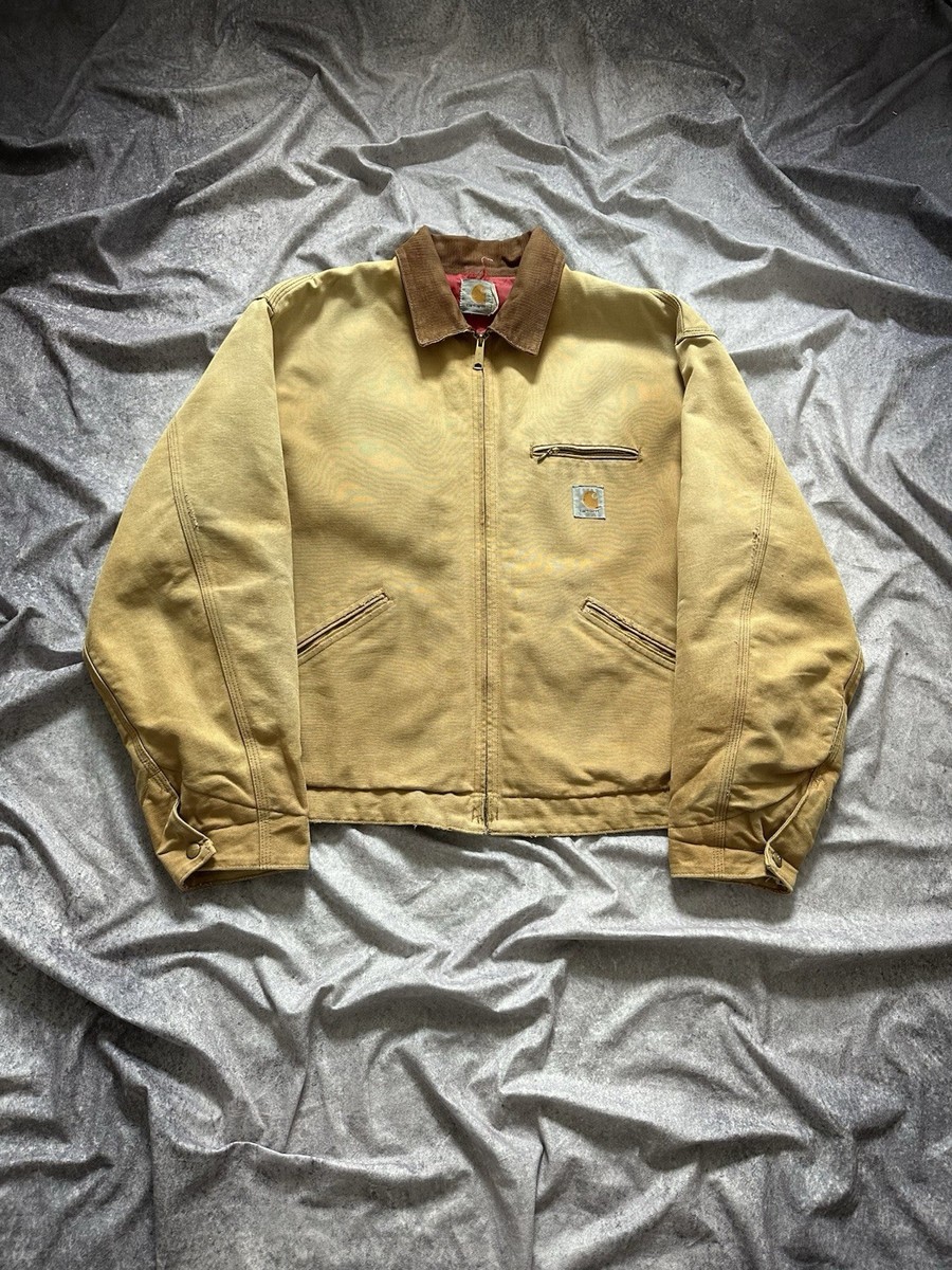 m*i様 carhartt カーハート　デトロイトジャケット　古着　フェード 00s USA製 carhartt デトロイト ジャケット J01 フェードブラック 38R