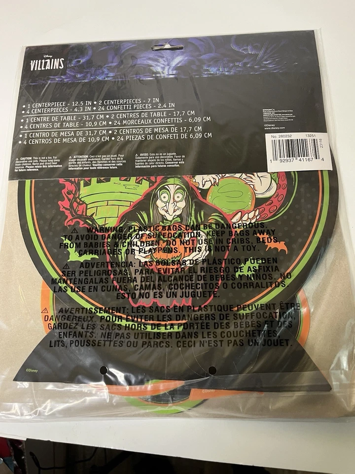 Disney Villains Halloween Haunted Carnival Party Table Deco Kit New Hanging Deco - Image 4 of 4