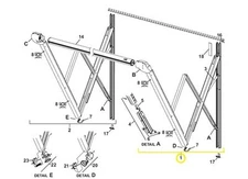 Carefree R001988BLK Compass Awning Half Set Right Arm Assembly Motor Side Black