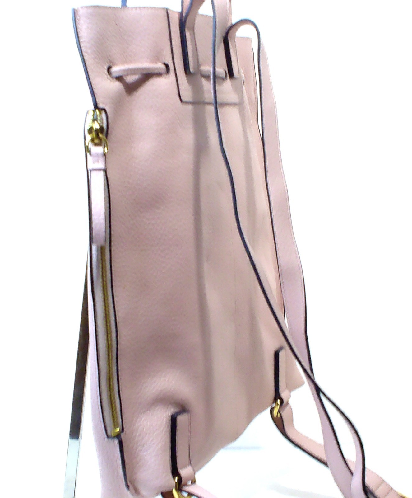 Halston Pink Leather Drawstring Backpack with Gol… - image 3