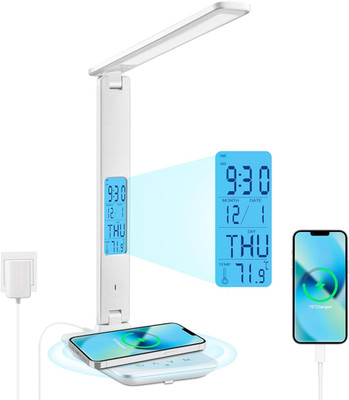 Schreibtischlampe LED Dimmable Mit Uhr Desk Lamp 3 Colours Und 5 Brightness Leve