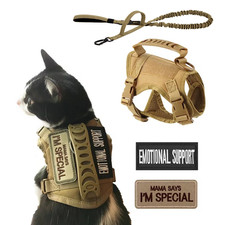 Tactical Cat Vest Leash Patch Set for Cat and Small Dogs Cat Harness Adjustable