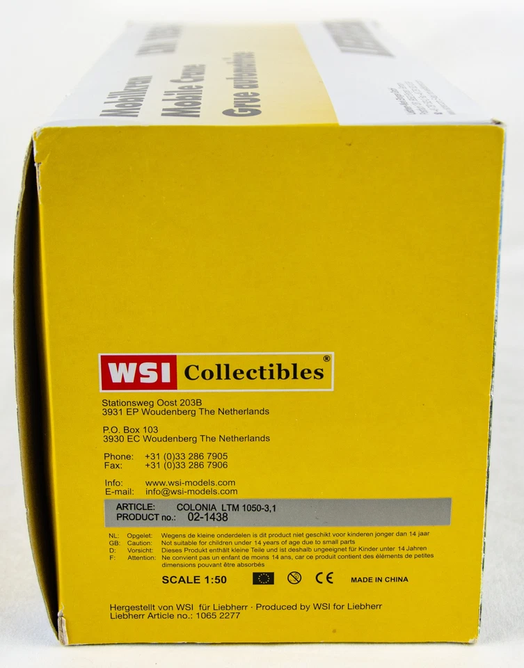 WSI Colonia Liebherr Mobile Extending Crane 1:50 Scale Diecast Model Truck - Image 4 of 4