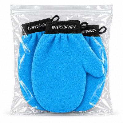 (3 Stück) Peeling Körperpeeling Handschuhe mit Daumen - 100% Viskose Natur