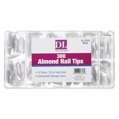 DL Pro Almond Nail Tips, White