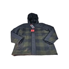 Pendleton Softshell Wool Blend Jacket Men M Green Plaid Removeable Hood Zip
