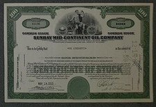 Sunray Mid-Continent Oil Company 1955 100 Shares
