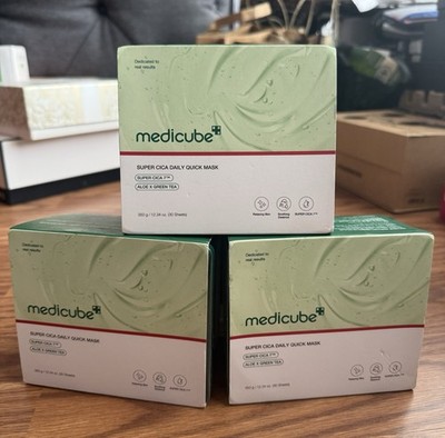 medicube Super Cica Daily Quick Mask Sheet CICA Aloe Green Tea Vegan 30 Sheets