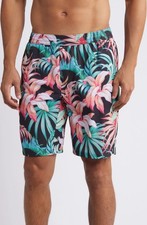 Tommy Bahama Mens Monterey Coast Midnight Tropic Swim Shorts Trunks Size S