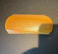 Brown Leather Hard Eyeglass Case for Glasses Unisex 6x3x1 in