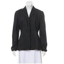 VINTAGE CALVIN KLEIN COLLECTION 90's Designer Blue Notch-Lapel Jacket