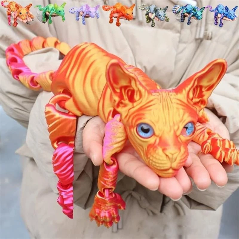 3D Guardian Cat,Mystic Meow Guardian Cat,Colorful Realistic Flexible Articulated - Image 2 of 4