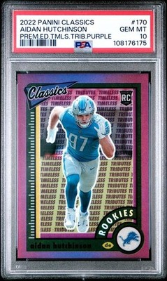 AIDAN HUTCHINSON 2022 PANINI CLASSICS PURPLE TIMELESS RC #D 32/35 PSA 10 POP 1/1
