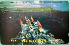 Hawaii phonecard 1992 "DIAMOND HEAD-SUN & FUN" GTE Hawaiian Telephone 3 units