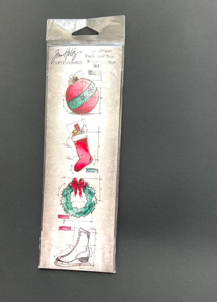 Juego de estampillas adhesivas Tim Holtz Stampers Anonymous NAVIDAD - NUEVO EN PAQUETE Foto 2 de 2
